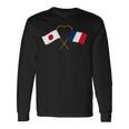 Japanese Flag France Flag フランス遺産 フランスのルーツ 日本の国旗 フランスの国旗 長袖Tシャツ ギフトのアイデア