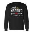 Just Married 5年前シャツ 結婚5周年記念 長袖Tシャツ ギフトのアイデア