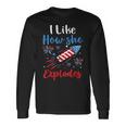 I Likehe Explodes Fireworks 4Th Of July カップル 長袖Tシャツ ギフトのアイデア
