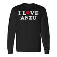 I Love Anzu マッチング 彼女&彼氏 あんず 名前 長袖Tシャツ ギフトのアイデア