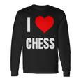 I Love Chess ハートギフト メンズ レディース キッズ アパレル 服 長袖Tシャツ ギフトのアイデア