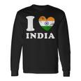 I Love India ハートフラッグインド 長袖Tシャツ ギフトのアイデア