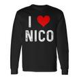 I Love Nico ハート アンティーク調 長袖Tシャツ ギフトのアイデア
