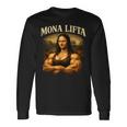 Mona Lifta マッスル モナリザ ジム ユーモア 長袖Tシャツ ギフトのアイデア