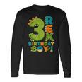 Rawr I'm 3 Three Rex Dinosaur 3Rd Birthday Boy Party 長袖Tシャツ ギフトのアイデア
