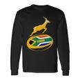 Springbok ラグビーボール & 南アフリカ国旗 メンズ レディース キッズ 長袖Tシャツ ギフトのアイデア