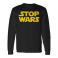 Stop Wars 反戦メッセージ 地球と宇宙の平和 長袖Tシャツ ギフトのアイデア