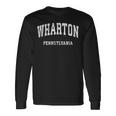 Wharton Pennsylvania Pa ビンテージ アスレチック スポーツデザイン 長袖Tシャツ ギフトのアイデア