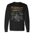 Yf-23 ステルス戦闘機 ミリタリー ジェット仕様 インフォグラフィック イエロー 長袖Tシャツ ギフトのアイデア