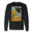 いたずら好きな猫 ひまわり ゴッホ 絵画 猫 長袖Tシャツ ギフトのアイデア