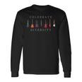 おかしいギターは多様性の型音楽ギフトを祝う 長袖Tシャツ ギフトのアイデア