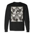 おもしろい 吸血鬼 シャム猫 コウモリのコスチューム 猫 ハロウィン 長袖Tシャツ ギフトのアイデア