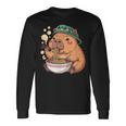 かわいいカピバラと亀 リュック ラーメン カワイイ 長袖Tシャツ ギフトのアイデア