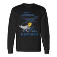 わたしのペットはふわふわお尻オカメインコの鳥を持ったベロキラプトル 長袖Tシャツ ギフトのアイデア