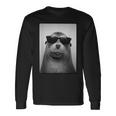 アシカ サングラス フォトブース レトロ 動物 アザラシ ポートレート 長袖Tシャツ ギフトのアイデア