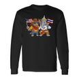 アメリカ・タイ国旗 誇り高いタイ系アメリカ人のルーツ タイ系アメリカ人の遺産 長袖tシャツ 長袖Tシャツ ギフトのアイデア