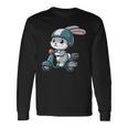 ウサギ スクーター ペット 面白い オートバイ 長袖Tシャツ ギフトのアイデア
