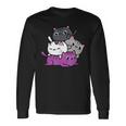 カワイイ猫の山 アセクシャルプライド 長袖Tシャツ ギフトのアイデア