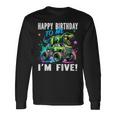 キッズ ハッピーモンスタートラックがテーマの5歳の誕生日 5歳 男の子 5歳 長袖Tシャツ ギフトのアイデア