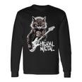 ギターを弾く猫 ヘヴィメタル ロックキャット おもしろギタリスト 長袖tシャツ 長袖Tシャツ ギフトのアイデア