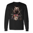 クマの演奏 ドラム リアル 長袖Tシャツ ギフトのアイデア