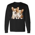 コーギー子犬 長袖tシャツ 長袖Tシャツ ギフトのアイデア