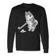 ゴルフ シェットランドシープドッグ シェルティ グッズ おもしろ 犬 面白い 笑える 和風 長袖Tシャツ ギフトのアイデア