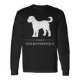 ゴールデンドゥードル 犬 ホワイト シルエット 長袖Tシャツ ギフトのアイデア