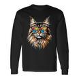 サングラスをかけたメインクーン猫 かわいいメインクーン猫 長袖Tシャツ ギフトのアイデア