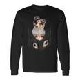 シェルティー犬愛好家のためのポケットに入った面白いシェットランドシープドッグ 長袖Tシャツ ギフトのアイデア