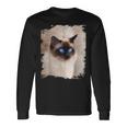 シャムの子猫の頭の顔 長袖Tシャツ ギフトのアイデア