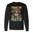 シンコ デ マヨ スケルトン ラ カトリーナ カラベラ フローラル メキシカン 長袖tシャツ 長袖Tシャツ ギフトのアイデア