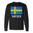 スウェーデン スウェーデンの国旗 長袖Tシャツ ギフトのアイデア
