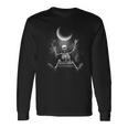 スケルトンロックオンムーン不気味なハロウィンロックバンド 怖い 長袖tシャツ 長袖Tシャツ ギフトのアイデア