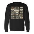 セットアップ ヴィンテージ オーディオ Hifi サウンドシステム ミックスメディア コラージュ 長袖Tシャツ ギフトのアイデア