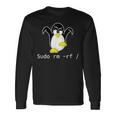 タックスlinuxペンギン須藤rm Rfコンピュータフリークハッカー 長袖Tシャツ ギフトのアイデア