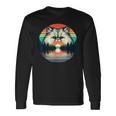 チンチラ ペルシャ猫 夕日 レトロスタイル ヴィンテージ 80年代 70年代 長袖Tシャツ ギフトのアイデア