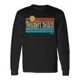 ニューポート ビーチ カリフォルニア レトロ サンセット サーフィン 旅行 ラブ サーフィン 長袖Tシャツ ギフトのアイデア