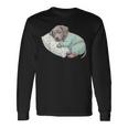 パジャマで寝ているかわいいワイマラナー犬就寝アート 長袖Tシャツ ギフトのアイデア