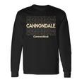 ビンテージキャノンデール、コネチカット州繰り返しテキスト 長袖tシャツ 長袖Tシャツ ギフトのアイデア
