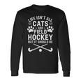 フィールドホッケー 猫 面白い フィールドホッケー 長袖Tシャツ ギフトのアイデア