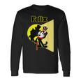 フェリックスブラックキャット漫画シルクハット＆ブロードウェイステージ＆スポットライト 長袖Tシャツ ギフトのアイデア