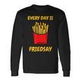 フライドポテトは毎日がフライデーモチーフのフライドポテト 長袖Tシャツ ギフトのアイデア