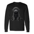 ブラックラブラドゥードル犬のアートデザイン。 長袖tシャツ 長袖Tシャツ ギフトのアイデア