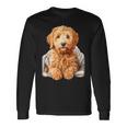 ブランキー付きのかわいいゴールデンドゥードル犬 長袖Tシャツ ギフトのアイデア
