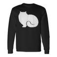 ペルシャ猫のふわふわした座り姿 Persian Cat Fluffyittingilhouette 長袖Tシャツ ギフトのアイデア