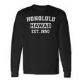 ホノルル ハワイ大学 大学 スタイル スポーツ ネイビー バケーション 長袖Tシャツ ギフトのアイデア