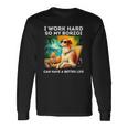 ボルゾイ・ラヴァー・アイ・ワーク・ハード・デザイン・ファニー・ボルゾイ・ドッグ 長袖Tシャツ ギフトのアイデア
