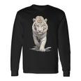 マジェスティックアルビノタイガー ホワイトタイガー 野生動物 タイガーデザイン 長袖Tシャツ ギフトのアイデア