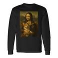 モナ・リサ・コーギー ロイヤル ペット ポートレート 傑作 長袖Tシャツ ギフトのアイデア
